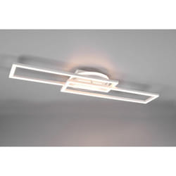 Trio Lighting - twister plafoniera led rettangolare bianca orientabile con base illuminata rotonda con telecomando multifunzione l. 90CM