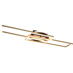Trio Lighting - Plafoniera led multifunzione, metallo, ottone satinato, L90 cm, Twister
