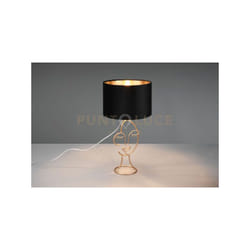 Lampada MARY con paralume velluto nero e oro H.45,5cm metallo nero R51221002