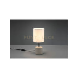 Reality Leuchten - lampada da tavolo con paralume bianco base cemento grigio ben R51251001