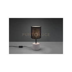 Reality Leuchten - lampada da tavolo con paralume nero base cemento grigio ben R51251002