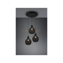 Sospensione sprout 3 diffusori in sisal D.30cm nero opaco R31293302