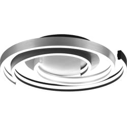 Trio Lighting - Plafoniera led, metallo, alluminio spazzolato, D50 x H9 cm, Caya
