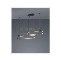 Trio Lighting - Sospensione grant led metallo ottone e nero 342710208