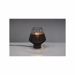 BORKA LAMPADA DA TAVOLO IN RATTAN COLORE NERO OPACO H. 20CM