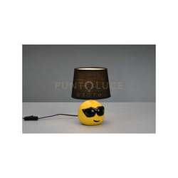 Reality Leuchten - Lampada coolio in ceramica smile occhiali da sole con paralume nero R51201002