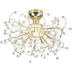 Trio Lighting - Plafoniera, metallo con gemme, ottone lucido, d 52 cm, Gloria