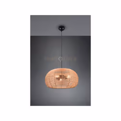 INGA SOSPENSIONE RETICOLO RATTAN NATURALE E MONTATURA NERA D. 50CM