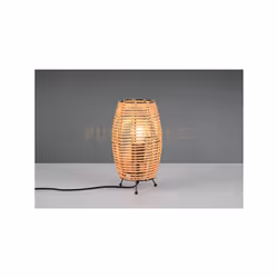INGA LAMPADA DA TAVOLO RETICOLO RATTAN NATURALE E MONTATURA NERA H. 30CM