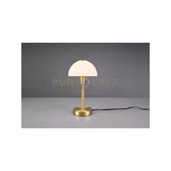 DON II LAMPADA DA TAVOLO CUPOLA VETRO BIANCO E METALLO OTTONE SATINATO CON INTERRUTTORE H. 33CM