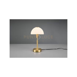 Reality Leuchten - Lampada da tavolo don ii cupola vetro bianco e metallo ottone satinato R59261007