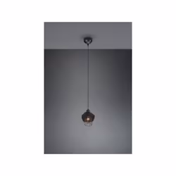 BORKA SOSPENSIONE IN RATTAN COLORE NERO OPACO D. 18CM