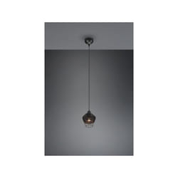 Reality Leuchten - Sospensione borka in rattan colore nero opaco R31261002