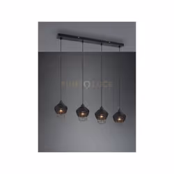 BORKA SOSPENSIONE 4 DIFFUSORI IN RATTAN COLORE NERO OPACO L. 95CM