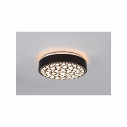 CHIZU PLAFONIERA LED ROTONDA NERA EFFETTO CERCHI D. 28CM