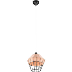 Reality Leuchten - Lampada a sospensione, rattan, finitura naturale, d 30 cm, Borka