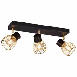 Faretto Trio Lighting Ardon 3x E14 max 10W oro nero - R81383080 Finitura:Colore: oro neroMateriale: metallo Sfumatura:Colore: ...