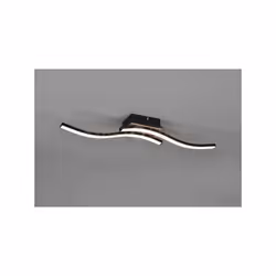 ROUTE PLAFONIERA LED 2 BACCHETTE ONDULATE ANTRACITE CON EFFETTO LEGNO L. 56CM