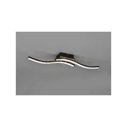 Reality Leuchten - Plafoniera Route led 2 bacchette ondulate antracite con effetto legno R62472135