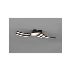 Reality Leuchten - Plafoniera Route led 3 bacchette ondulate antracite con effetto legno R62473135