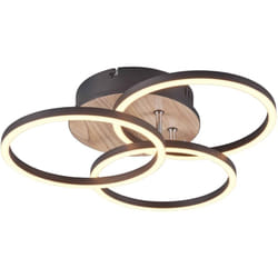 Plafoniera LED, MDF, effetto legno, D43 cm, Circle