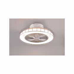 SANDFJORD PLAFONIERA LED CON GABBIA METALLO BIANCO CON Ventilatori a soffitto CON TELECOMANDO MULTIFUNZIONE D. 52CM
