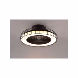 SANDFJORD PLAFONIERA LED CON GABBIA METALLO NERO CON Ventilatori a soffitto CON TELECOMANDO MULTIFUNZIONE D. 52CM