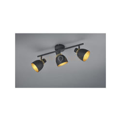 Trio Lighting - Faretti e portafaretti Punch barra 3 Faretti e portafarettis metallo nero e oro R80813032