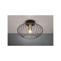 Plafoniera Grid metallo gabbia nera e ottone R61371032