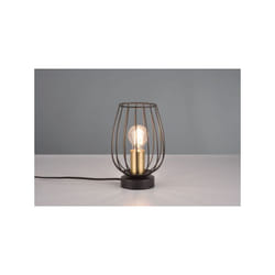 Reality Leuchten - Lampada da tavolo Grid metallo gabbia nera e ottone R51371032