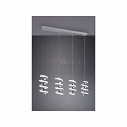 LAOLA SOSPENSIONE LED 4 SPIRALI CROMATE DIMMERABILE CON INTERRUTTORE L. 92CM