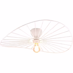 Finezza curvilinea e una dichiarazione cool con la plafoniera CHAPEAU! Con il suo alloggiamento decorativo in metallo, la pla ...