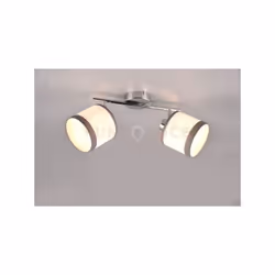 DAVOS BARRA 2 Faretti e portafarettiS ORIENTABILI METALLO CROMATO PARALUMI BIANCO E GRIGIO L. 35CM
