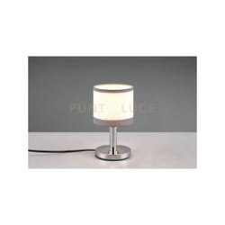 Reality Leuchten - Lampada da tavolo davos paralume bianco e grigio e metallo cromato R59551006