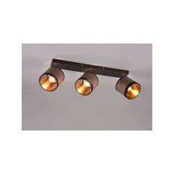 Reality Leuchten - Faretti e portafaretti davos barra 3 Faretti e portafarettis paralumi tortora e oro e metallo cromato R81553041