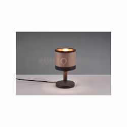 DAVOS LAMPADA DA TAVOLO METALLO NERO PARALUME TORTORA E ORO H. 22CM