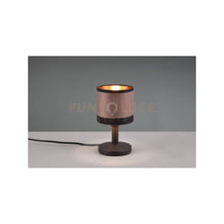 Lampada da tavolo DAVOS paralume tortora e oro e metallo nero R59551041