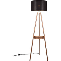 Trio - Lampada da terra, metallo, caffè e oro nero, H152 cm, Colette
