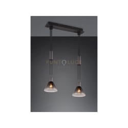 Trio Lighting - Sospensione stanley con 2 diffusori metallo nero 319500232