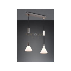 Trio Lighting - Sospensione stanley con 2 diffusori metallo acciaio 319500207