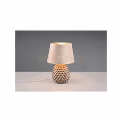 ARIANA LAMPADA DA TAVOLO CERAMICA CON PARALUME EFFETTO VELLUTO SABBIA H. 35CM