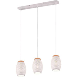 Lampada a sospensione 3 luci, metallo, bianco opaco, L71 cm, Bidar