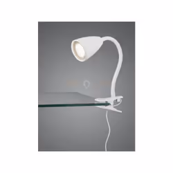WANDA LAMPADA DA TAVOLO FLESSIBILE CON PINZA METALLO BIANCO H. 20CM