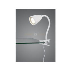 Trio Lighting - Lampada da tavolo wanda flessibile con pinza metallo bianco 202620131