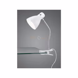 HARVEY LAMPADA DA STUDIO FLESSIBILE CON PINZA METALLO BIANCO E CROMO H. 34CM