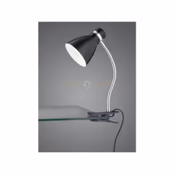 HARVEY LAMPADA DA STUDIO FLESSIBILE CON PINZA METALLO NERO E CROMO H. 34CM