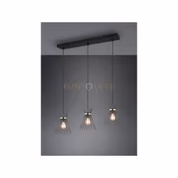ROD SOSPENSIONE 3 DIFFUSORI BACCHETTE DI METALLO NERO E ORO L. 82CM