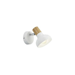 Trio Lighting - Spot latika singolo metallo bianco e effetto legno R81521031