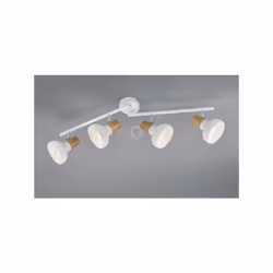 LATIKA BARRA 4 Faretti e portafarettiS METALLO BIANCO ED EFFETTO LEGNO L. 71CM