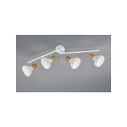 Reality Leuchten - Barra 4 spots latika in metallo bianco effetto legno R81524031